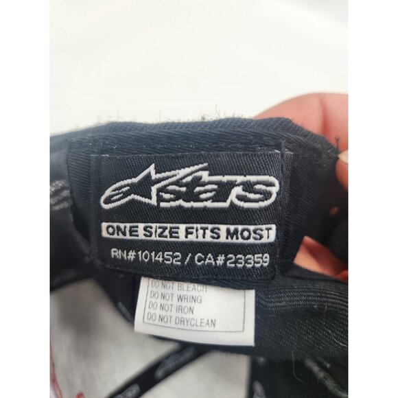 Alpinestars Black & Red Snap Back Hat One Size Fits Most Trucker - Picture 9 of 9
